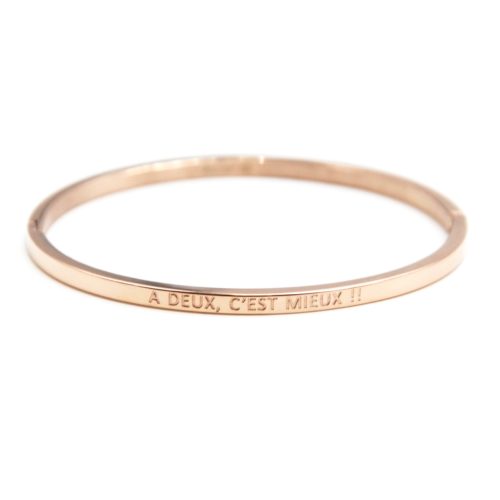 Bracelet-Jonc-Fin-Acier-Or-Rose-avec-Message-A-Deux-C-est-Mieux