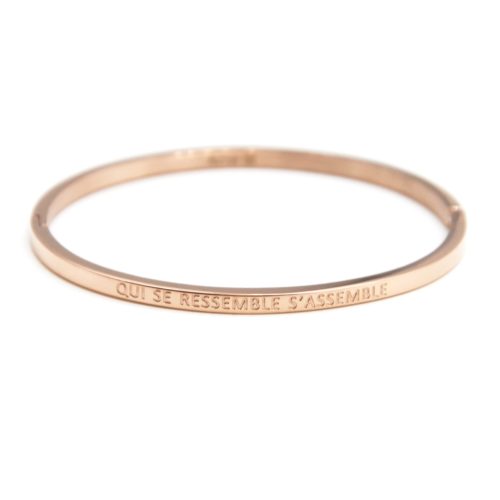 Bracelet-Jonc-Fin-Acier-Or-Rose-avec-Message-Qui-Se-Ressemble-S-Assemble