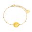 Bracelet-Chaine-Boules-Acier-Dore-avec-Cercle-Moutarde-Motif-Etoile-Polaire