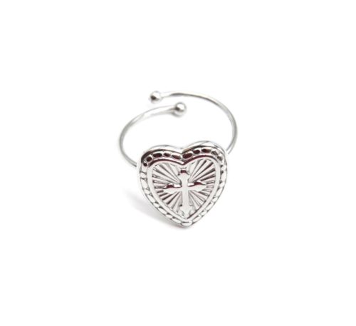 Bague-Reglable-avec-Coeur-Grave-Croix-Acier-Argente