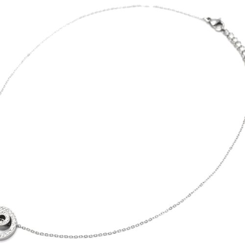 Collier-Fine-Chaine-Acier-Argente-avec-Pendentif-Double-Cercles-Strass