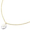 Collier-Fine-Chaine-Acier-Dore-avec-Pierre-Ovale-Effet-Marbre-Blanc-Motif-Etoile-Polaire