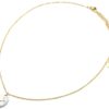 Collier-Fine-Chaine-Acier-Dore-avec-Pierre-Ovale-Effet-Marbre-Blanc-Motif-Etoile-Polaire