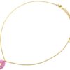 Collier-Fine-Chaine-Acier-Dore-avec-Pierre-Ovale-Effet-Naturel-Mauve-Motif-Etoile-Polaire