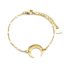 Bracelet-Fine-Chaine-Mini-Perles-Email-Blanc-avec-Corne-Lune-Acier-Dore