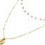 Collier-Double-Chaine-avec-Perles-Oranges-et-Cauri-Acier-Dore