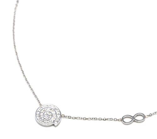 Collier-Fine-Chaine-Acier-Argente-Pendentif-Spirale-Strass-et-Signe-Infini