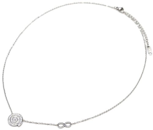 Collier-Fine-Chaine-Acier-Argente-Pendentif-Spirale-Strass-et-Signe-Infini