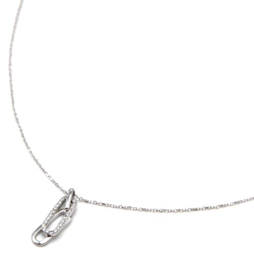 Collier-Fine-Chaine-Argent-925-Pendentif-Rectangles-Arrondis-Strass-Zirconium