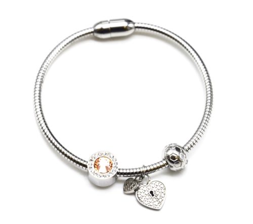 Bracelet-Jonc-Raye-Aimante-avec-Charms-Cercle-Strass-Pierre-et-Coeurs-Acier-Argente