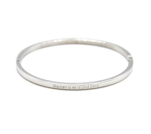 Bracelet-Jonc-Fin-Acier-Argente-avec-Message-Maman-tu-es-la-plus-belle