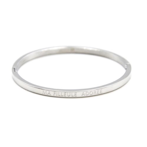 Bracelet-Enfant-15cm-Jonc-Fin-Acier-Argente-avec-Message-Ma-Filleule-Adoree