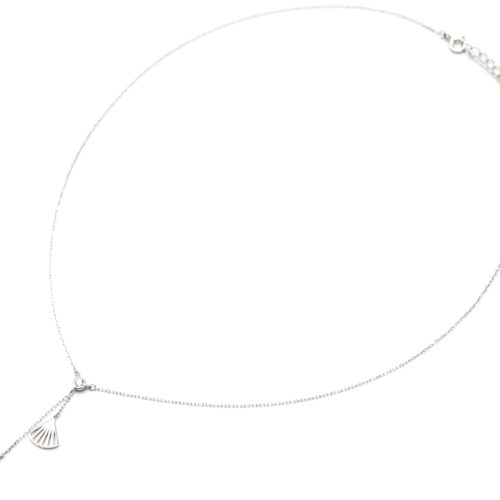 Collier-Fine-Chaine-Argent-925-Pendentif-Y-Pierre-Zirconium-et-Eventails-Ajoures