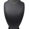 Collier-Fine-Chaine-Acier-Dore-Pendentif-Triangle-Inverse-Motif-Oeil