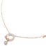 Collier-Fine-Chaine-Acier-Or-Rose-Pendentif-Cercle-Strass-Papillons-et-Pierre-Ronde