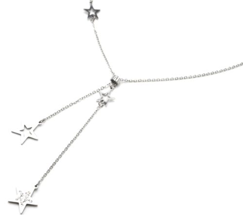 Collier-Fine-Chaine-Pendentif-Y-Etoiles-Contour-Acier-Argente-et-Strass