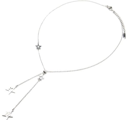 Collier-Fine-Chaine-Pendentif-Y-Etoiles-Contour-Acier-Argente-et-Strass