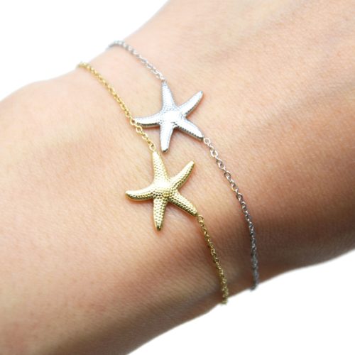 Bracelet-Fine-Chaine-avec-Charm-Etoile-de-Mer-Acier