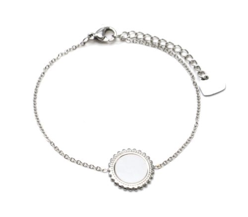 Bracelet-Fine-Chaine-avec-Soleil-Acier-Argente-et-Nacre-Blanc