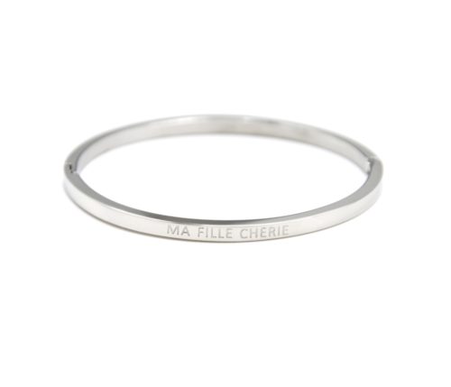 Bracelet-Enfant-15cm-Jonc-Fin-Acier-Argente-avec-Message-Ma-Fille-Cherie