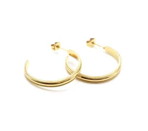 Boucles-dOreilles-Creoles-Larges-avec-Contour-Points-Acier-Dore