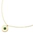 Collier-Fine-Chaine-avec-Cercle-Grave-Soleil-Acier-Dore-et-Pierre-Verte