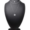 Collier-Triple-Chaine-avec-Maillons-et-Medailles-Acier-Argente