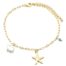 Chaine-Cheville-Maillons-Acier-Dore-avec-Charms-Etoile-de-Mer-et-Perle-d-Eau-Douce