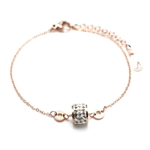 Bracelet-Fine-Chaine-Acier-Or-Rose-avec-Charms-Anneau-Strass-et-Cercles-Love