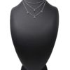 Collier-Triple-Chaine-Mini-Perles-Email-Vert-avec-Etoiles-et-Lune-Acier-Argente