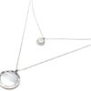Collier-Double-Chaine-Acier-Argente-avec-Medailles-Chiffres-Romains-et-Nacre