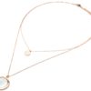 Collier-Double-Chaine-Acier-Or-Rose-avec-Medailles-Chiffres-Romains-et-Nacre