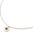 Collier-Fine-Chaine-Acier-Or-Rose-Pendentif-Cercle-Nacre-Strass-et-Email-Noir