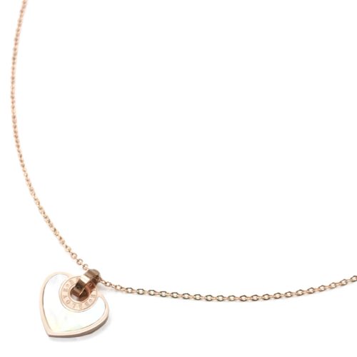 Collier-Fine-Chaine-Pendentif-Coeur-Acier-Or-Rose-et-Centre-Nacre-Blanc