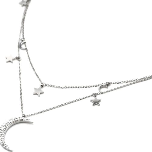 Collier-Double-Chaine-avec-Etoiles-et-Lunes-Acier-Argente-et-Strass