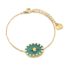 Bracelet-avec-Pierre-Ovale-Verte-Etoile-et-Contour-Acier-Dore