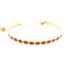 Bracelet-Jonc-Fin-Ondule-et-Chaine-Acier-Dore-avec-Ovales-Email-Terracotta