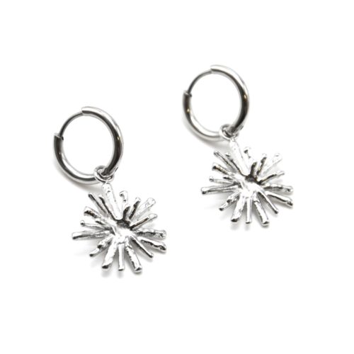 Boucles-dOreilles-Mini-Creoles-avec-Oursin-Pointes-Relief-Acier-Argente