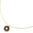 Collier-Pendentif-Cercle-Strass-Noir-Motif-Etoile-Polaire-Acier-Dore