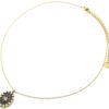 Collier-Pendentif-Pierre-Ovale-Noire-Etoile-et-Contour-Acier-Dore