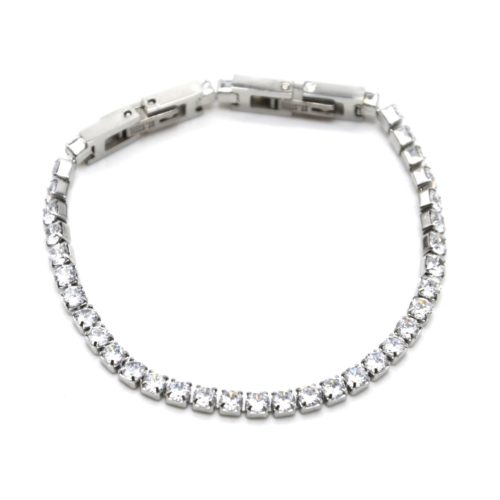 Bracelet-Gourmette-Acier-Argente-avec-1-Rangee-Strass