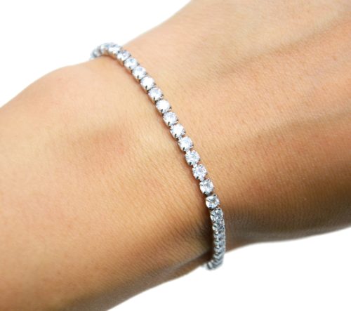 Bracelet-Gourmette-Acier-Argente-avec-1-Rangee-Strass