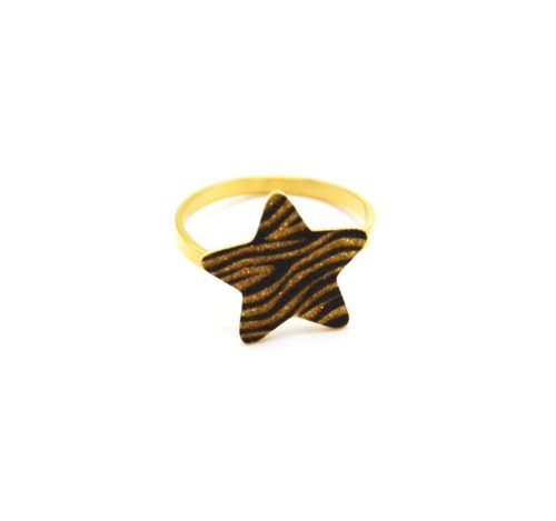 Bague-Reglable-Acier-Dore-avec-Etoile-Motif-Zebre-Paillettes