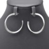 Boucles-dOreilles-Creoles-avec-Double-Anneaux-Uni-et-Raye-Acier-Argente