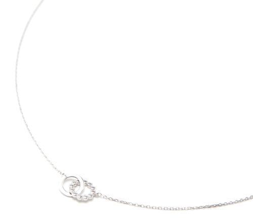 Collier-Fine-Chaine-Argent-925-Pendentif-Anneau-et-Cercle-Strass-Zirconium