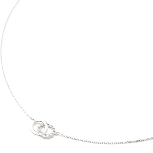 Collier-Fine-Chaine-Argent-925-Pendentif-Anneau-et-Cercle-Strass-Zirconium