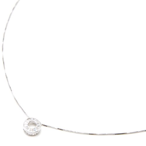 Collier-Fine-Chaine-Argent-925-Pendentif-Cercle-Ajoure-Contour-Pierres-Transparentes