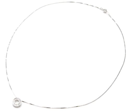 Collier-Fine-Chaine-Argent-925-Pendentif-Cercle-Ajoure-Contour-Pierres-Transparentes