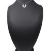 Collier-Pendentif-Cercle-Ouvert-Motif-Ajoure-Acier-Argente