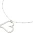 Collier-Chaine-Boules-Pendentif-Coeur-XXL-Contour-Martele-Acier-Argente